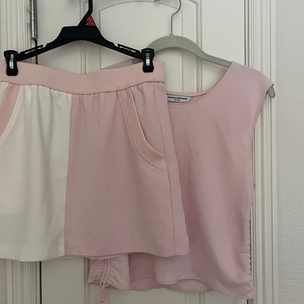 Amanda Uprichard Pale Pink Two-Piece Set